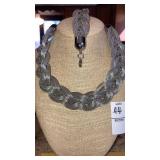 Susan Graver chunky braided mesh necklace &