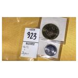 Haiti & Japan yen coins Jamestown Stamp