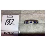 10k white gold band w/ gems