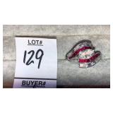 Gemstone cocktail ring marked ï¿½PLATï¿½