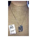 925 sterling art pendant with stone signed GA on