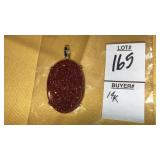 14k sunstone goldstone pendant