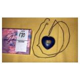Vintage lapis blue heart necklace- ï¿½L.N.ï¿½