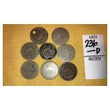 (8) US shield nickels : 1882, 1883. Other 6 are