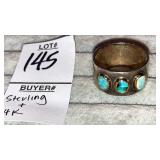 14k & sterling ring with gems