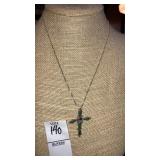 Southwest inlaid cross on sterling chain