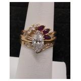 14K Yellow Gold Marquis .83ct Natural Diamond Ring