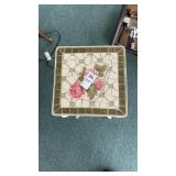 Metal Rose Glass Plant Stand