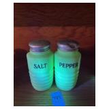 Vintage Uranium Jadeite Salt and Pepper Shakers
