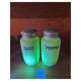 Vintage Uranium Jadeite Salt and Pepper Shakers