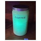 Vintage Uranium Jadeite Coffee Canister