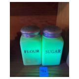 Vintage McKee Uranium Jadeite Flour and Sugar