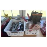 Two Totes of Wrenches and Auto Detailing