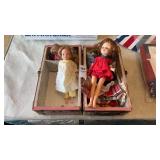 Vintage Dolls W Carrying Case