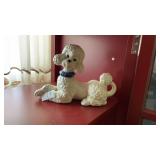 2 Ceramic Poodle Figurines