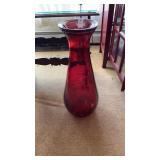 Standing Red Glass Vase 24in.