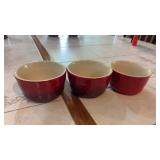 Lot of 3 Le Creuset Stoneware 7 oz. Custard
