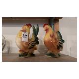 Two Ceramic Roosters
