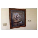 Framed Print of Child with a Dog by Waterï¿½s Edge