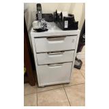 Rolling 3-Drawer Metal Storage Cabinet NO