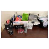 Assortment of Office Supplies, Stapler, Tape,