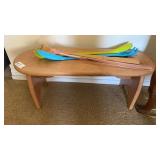 Small Wooden Bench and Back Scratchers