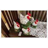 Ceramic Chicken Teapot and Creamers