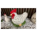 Ceramic Chicken Cookie Jar and Figurine