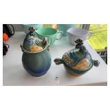 Two Bluesky Peacock Canisters