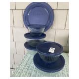 5 Pyrex Sculptured Ribbed Clear Glass Mixing