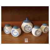 Vintage Hocking Vitrock ï¿½Blue Circleï¿½ 5pc.