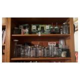 Two Shelves of Ball Canning Jars and Supplies