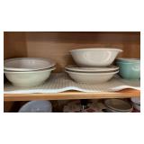 2 Shelves of Plates and Bowls