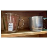 Pyrex Measuring Cup and Aluminum Flour Sifter