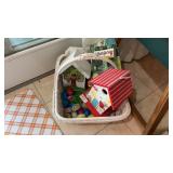 Lot with Easter Basket, Bird Houses, and Easter