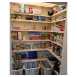 6 Shelves of food, storage, light bulbs,