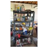 Plastic Shelf Unit with Assorted Fluids and other