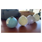 Lot of 4 Antique Lighting Rod Glass Globes
