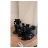 Brown Glass Candle Stick Holders