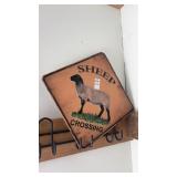 Sheep Crossing Metal Sign