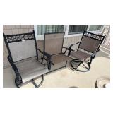 2 Swivel Porch Chairs and 1 Folding Chair Damaged