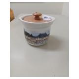 Longaberger Pottery Homestead series jar with lid