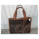 Calvin Klein Brown Signature Monogram Tote Bag