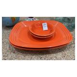 Orange Fiesta Serving Plates and Bowls