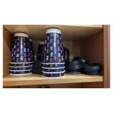 Cabinet Contents, Coffee Cups, Pedestal Plate,