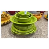 Green Fiesta Plate Set