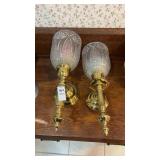 Two Crystal Wall Candle Sconces