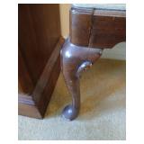 Wooden padded seat 24" wide, 19" high
