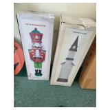 Light up Nutcracker & church gliter globe in box