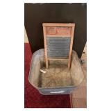 Galvanized Wash Tub and Wash Board
